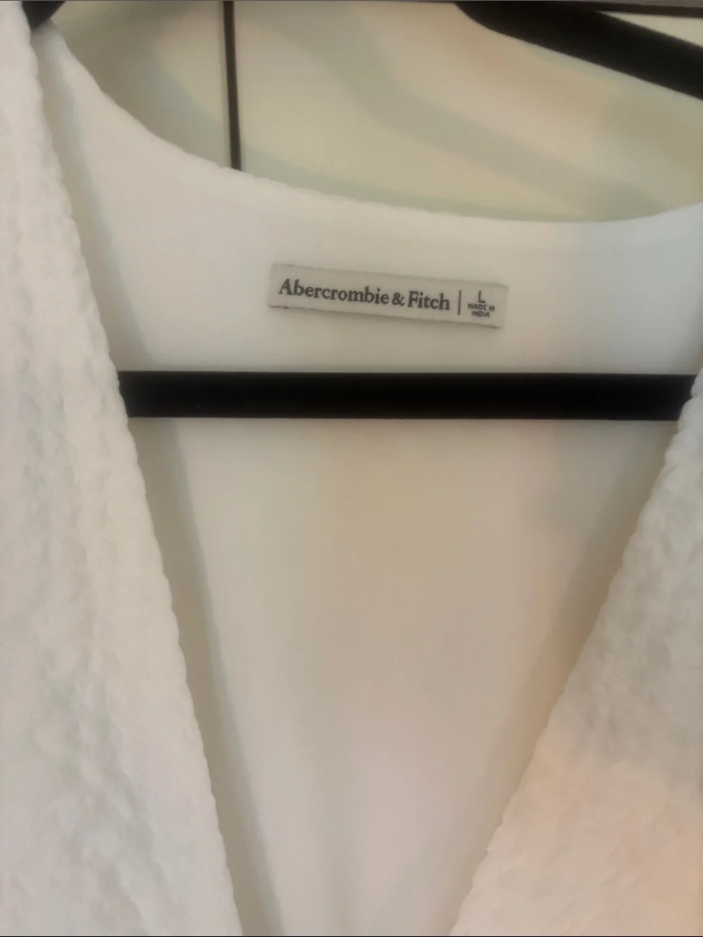 Abercrombie & Fitch White Puff-Sleeve Maxi Dress with Tie Front